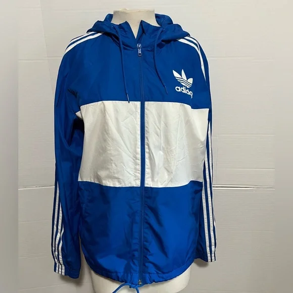 adidas Jackets Coats Adidas Hooded Windbreaker Jacket Size M